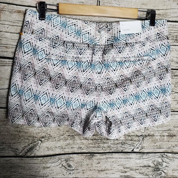 New Calvin Klein Women's High Waist Shorts - Black, Blue, and White - Picture 3 of 9